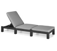 LETTINO DA GIARDINO IN RESINA EFFETTO POLYRATTAN DAYTONA CM.195X65X22H