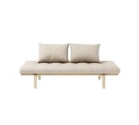 Lettino da giorno Pace in pino laccato trasparente/747 Beige