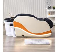 Lettino da massaggio con luce arancione calda, attrezzatura Head Spa con circolazione dell'acqua, massaggio intelligente, riscaldamento della schiena, lettino per shampoo