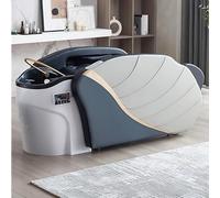 Lettino da massaggio con shampoo e design a strisce di lusso, attrezzatura Head Spa con fumigazione, circolazione dell'acqua, sistema di massaggio intelligente, riscaldamento della schiena