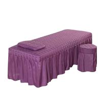 Lettino da Massaggio Copertura 1 pz Lenzuolo Solo Solido Salone di Bellezza Tavolo da Massaggio Letto Materasso Pelle-Friendly Massaggio SPA Letto Copertura Completa con Foro(Purple,190x80 bedskirt on