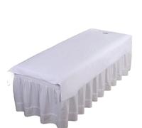 Lettino da Massaggio Copertura Copriletto for massaggi, lenzuolo piatto, impermeabile, lavabile, morbido, for spa, clubhouse, dedicato, traspirante, con fori(White,115x200cm With Hole)
