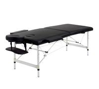 Lettino da Massaggio Fisioterapia 1 Snodo 185x70,1x80 cm in Legno Nero