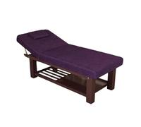 Lettino da Massaggio Fisso in Legno Robusto, Lettino per Fisioterapia e Trattamenti Viso Spa con Ripiano Portaoggetti - Ideale per Saloni, Cliniche e Uso Domestico(Purple)