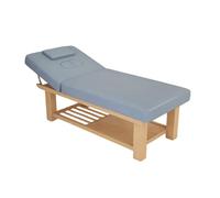 Lettino da Massaggio Fisso in Legno Robusto, Lettino per Fisioterapia e Trattamenti Viso Spa con Ripiano Portaoggetti - Ideale per Saloni, Cliniche e Uso Domestico(Blue)