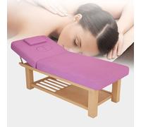 Lettino da Massaggio Fisso in Legno Robusto, Lettino Spa e per Fisioterapia, Ideale per Trattamenti e Massaggi - 185x70 cm(Pink)