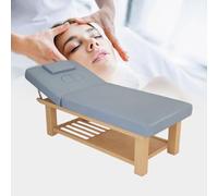 Lettino da Massaggio Fisso Professionale, Lettino per Trattamenti e Fisioterapia, Lettino Spa per Viso con Altezza Regolabile e Vano Contenitore, Lettino per Estetista(Blue)