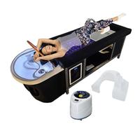 Lettino da massaggio giapponese con acqua fumante e moxibustione per la schiena, lettino da massaggio professionale con shampoo, attrezzatura per salone di bellezza e barbiere con pediluvio