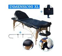 LETTINO DA MASSAGGIO NERO 3ZONE NUOVO MODELLO + PORTAROTOLO LETTINI PER MASSAGGI