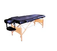Lettino da massaggio pieghevole a 2 sezioni da 213,4 cm, portatile, per spa e bodybuilding, colore nero
