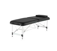 Lettino da massaggio pieghevole for la bellezza, con sollevamento manuale, for la terapia dei tatuaggi, con foro for la testa, letto professionale, for salone spa, facile da trasportare(Black,185x60x5