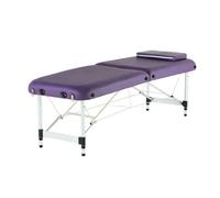 Lettino da massaggio pieghevole for la bellezza, con sollevamento manuale, for la terapia dei tatuaggi, con foro for la testa, letto professionale, for salone spa, facile da trasportare(Purple,185x70x