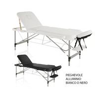 Lettino da massaggio pieghevole in alluminio bianco o nero
