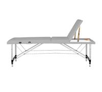 Lettino da massaggio pieghevole in alluminio schienale reclinabile, poggiatesta e con borsa per trasporto
