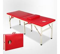 Lettino da massaggio pieghevole, lettino portatile da salone con cuscino, letto professionale a 2 sezioni per tatuaggi per la cura del viso per estensione delle ciglia