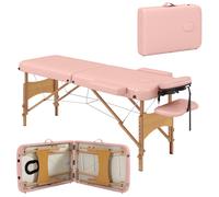 Lettino da massaggio pieghevole regolabile in altezza con poggiatesta rosa HOMCOM