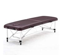 Lettino da massaggio pieghevole, regolabile, per terapeuta di bellezza, fisioterapia, tatuaggi, letto portatile (marrone, 185 x 73 cm)