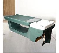 Lettino da massaggio portatile con spa per la testa e bellezza del viso, design ergonomico, spazio di archiviazione, stile retrò verde scuro