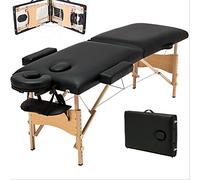 Lettino da massaggio portatile per ciglia Lettino da Massaggio Tavolo per il viso SPA Letto per Tatuaggi Regolazione in Altezza con Accessori e Borsa da Trasporto 2 Sezioni in Legno