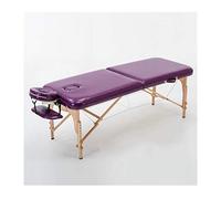 Lettino da massaggio portatile pieghevole a 2 sezioni, leggero, per salone di bellezza, tatuaggi, terapia (viola)