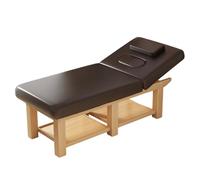 Lettino da Massaggio Professionale Fisso, Lettino per Spa e Centri Estetici, Recupero Medico, Schienale Regolabile, Lettino per Fisioterapia, 185x70 cm(Black)