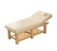 Lettino da Massaggio Professionale Fisso, Lettino per Spa e Centri Estetici, Recupero Medico, Schienale Regolabile, Lettino per Fisioterapia, 185x70 cm(Beige)