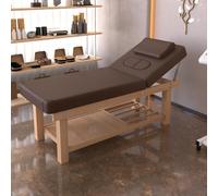 Lettino da massaggio professionale, lettino estetico fisso ad alta resistenza, lettino per recupero medico con foro viso, lettino per fisioterapia(Brown)