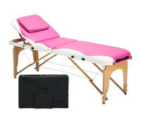 Lettino da massaggio professionale, resistente e pieghevole, con schienale regolabile, tavolo da spa portatile per salone, tatuaggi, trattamenti facciali, include poggiatesta e borsa per il trasporto