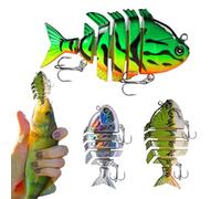 Lettino da multi-snodato, esche da bassa, 3 pezzi, kit di esche di pesce realistiche con ganci tripli - Crankbaits pescatori di per luccio, crappo arlecchino, salmone, l