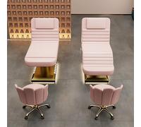 Lettino da trucco per il viso regolabile con rotazione, tavolo e sgabello per estetista, regolazione dell'ascensore con un pulsante, ideale per saloni di bellezza e trattamenti estetici