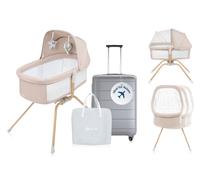 lionelo Malin EVO 3in1 Culla neonato e Lettino da viaggio con materasso per bambini da 0 a 9 kg Leggera e pieghevole Sistema a dondolo Regolazione, Montaggio veloce Lati in rete Cappottina Zanzariera