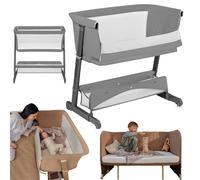 lionelo Thomi Plus Lettino 5in1 Culla Neonato, Lettino Co-Sleeping, Box Bambini, Letto Junior e Divano, Altezza Regolabile, Materassi in Schiuma T25, Bordi in Rete Traspirante, con Ruote e Accessori