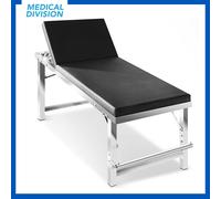 Lettino da visita medica in acciaio inox 1 snodo con portarotolo - letto medico