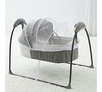 Lettino elettrico per bambini, con zanzariera, altalena per bambini, da viaggio (grigio)