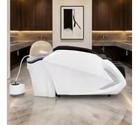 Lettino elettrico portatile per shampoo e spa per la testa con massaggio automatico dello schienale, riscaldamento, ciclo dell'acqua e fumigazione per il lavaggio dei capelli (nero)