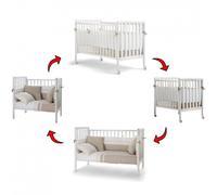 Lettino Evolutivo Co-Sleeping Pali Flippy Bianco (Trasformabile da Culla a Lettino a Divanetto a Poltroncina + 2 Materassi + 2 Completi Piumone)