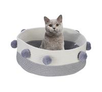 Lettino Gatti Cuccia Cestino Cani Piccoli Cotone HxD: 16,5 x 41 cm Grigio Bianco