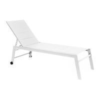 LETTINO IN ALLUMINIO CON RUOTE PRENDISOLE PORTATILE DA GIARDINO RECLINABILE