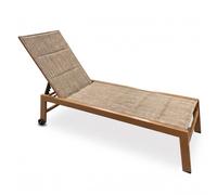 LETTINO IN ALLUMINIO CON RUOTE PRENDISOLE PORTATILE DA GIARDINO RECLINABILE
