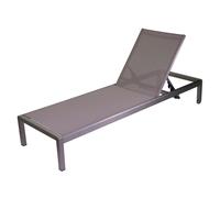 Lettino in alluminio Seattle 197x64x30 cm grigio Grigio