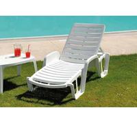 LETTINO IN RESINA BIANCO RECLINABILE OLEANDRO MADE IN ITALY CM. 63x195x94H 2 PZ.
