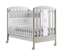 Pali Lettino Culla Neonato in Legno con Ruote e Cassettone colore Bianco e Tortora - Birillo