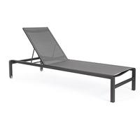 Lettino Konnor in Alluminio Colore Antracite con Ruote - Impilabile