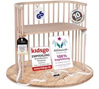 lettino laterale a molle babybay box in legno di faggio massiccio I lettino regolabile in altezza in continuo e rispettoso dell'ambiente I lettino per bambini che cresce con il tuo bambino, natura non trattata