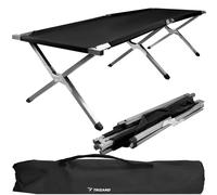 Lettino letto brandina da campeggio XL camping alluminio pieghevole +borsa Nera