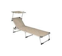 LETTINO MARE IN ALLUMINIO BEIGE CON PARASOLE 189CM TELO TEXILENE