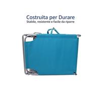 Lettino Mare Pieghevole Telo Poliestere 180x55x62 Celeste