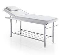 Lettino Massaggio Fisso Professionale con Testata Regolabile e Asta Porta Rotolo