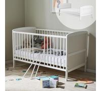 Lettino per bambini 70x140 Lettino trasformabile con sponde regolabili in altezza e barre rimovibili, materasso opzionale | bianco Legno massello di pino Made in Europe | dalla nascita fino ai 6 anni