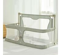 Lettino per Bambini, Culla Portatile Pieghevole 3 in 1, Finestra in Rete Visibile Traspirante, Fodera Morbida E Lavabile in Robusta Lega di Alluminio, Culla Facile da Montare Co, Light Green